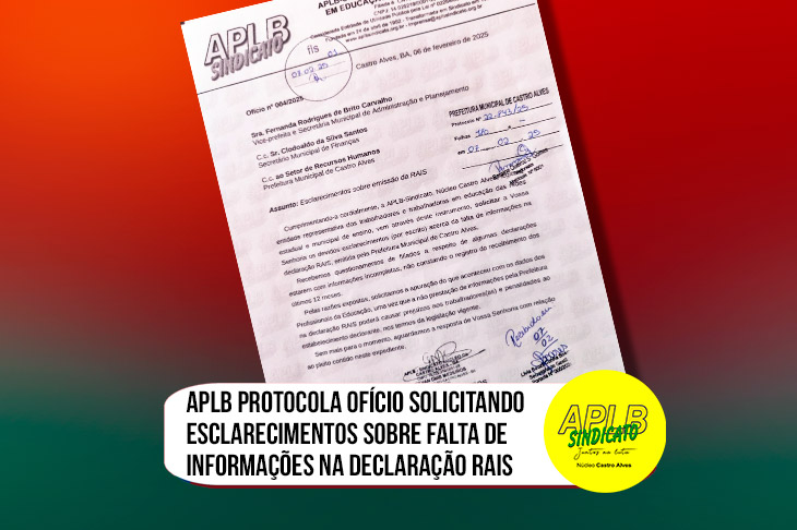 APLB protocola ofício solicitando esclarecimentos sobre falta de informações na declaração RAIS